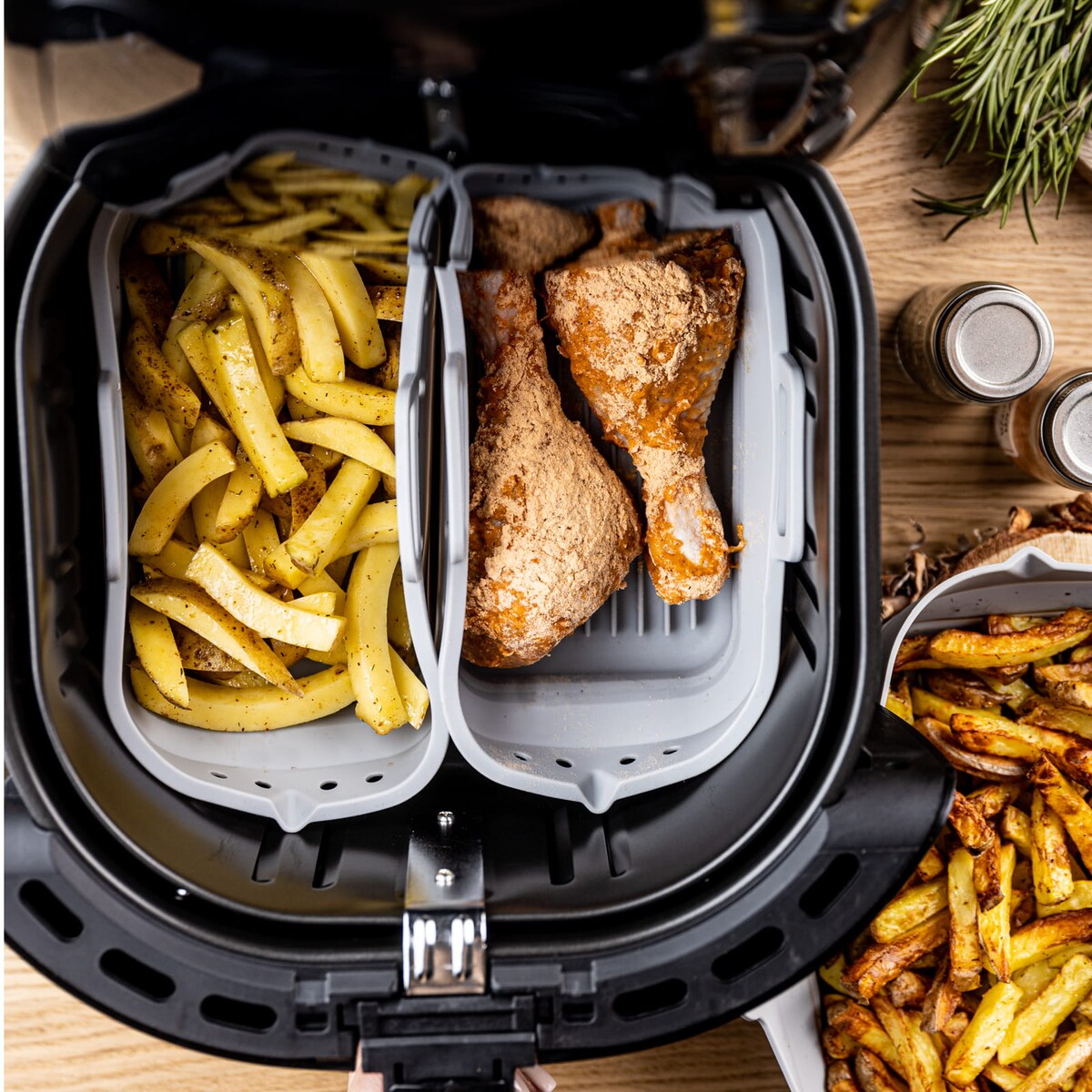 Zestaw wkładów silikonowych do frytkownicy beztłuszczowej 2 sztuki prostokątny 20.5x14.5cm składany KLAUSBERG