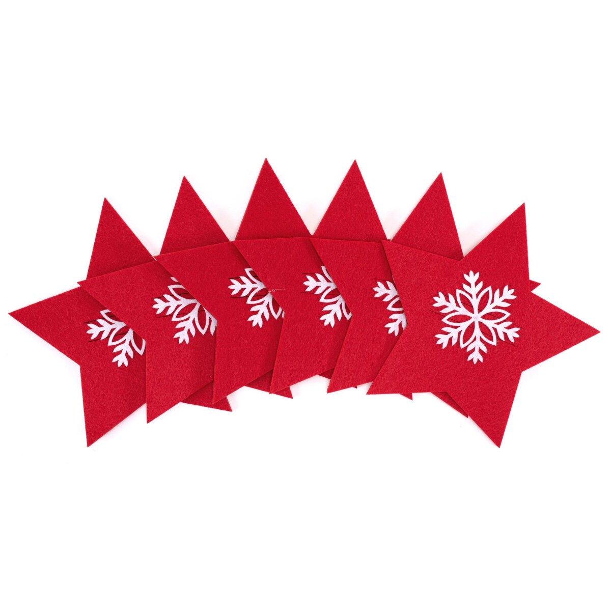 Pokrowiec na sztućce Świateczny 6 szt Gwiazda Czerwona