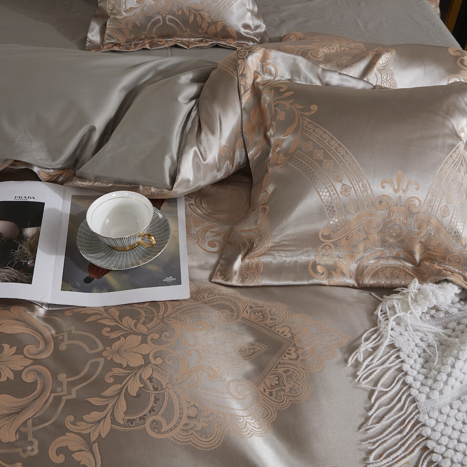 POŚCIEL 160x200 BAWEŁNIANA KOMPLET POŚCIELI ATŁASOWEJ POSZEWKA 70x80 HAFT