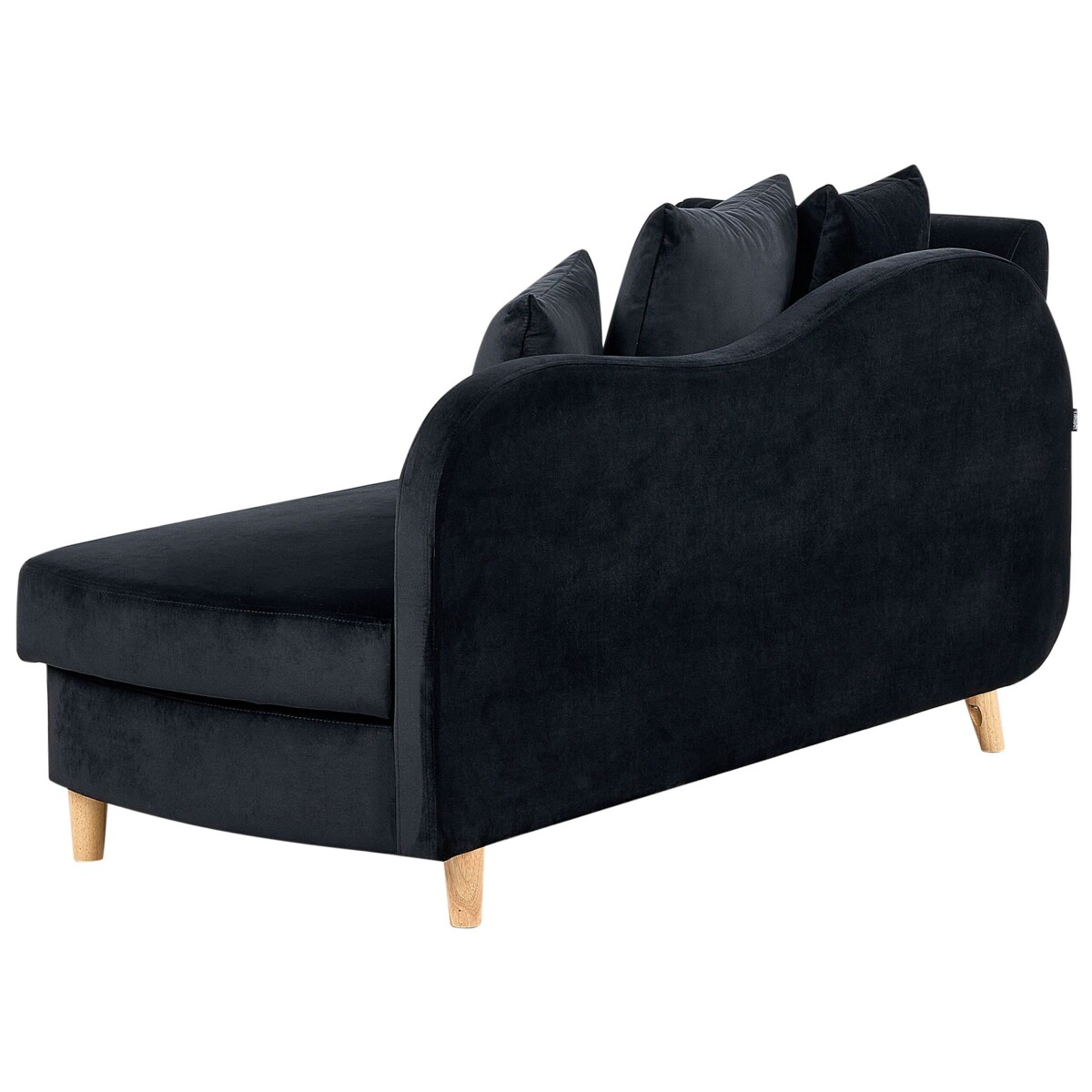 Szezlong welurowy z pojemnikiem lewostronny czarny MERI II