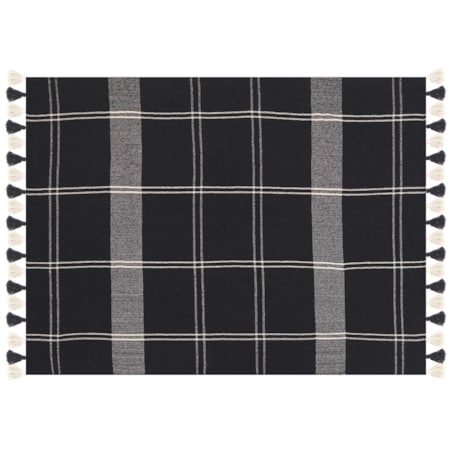 Koc bawełniany 130 x 170 cm czarny KULAC