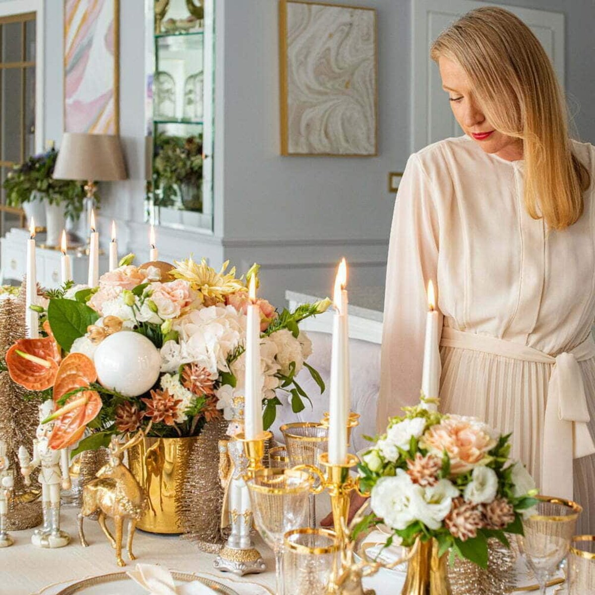 Haftowane podkładki Golden Stars - 6 sztuk