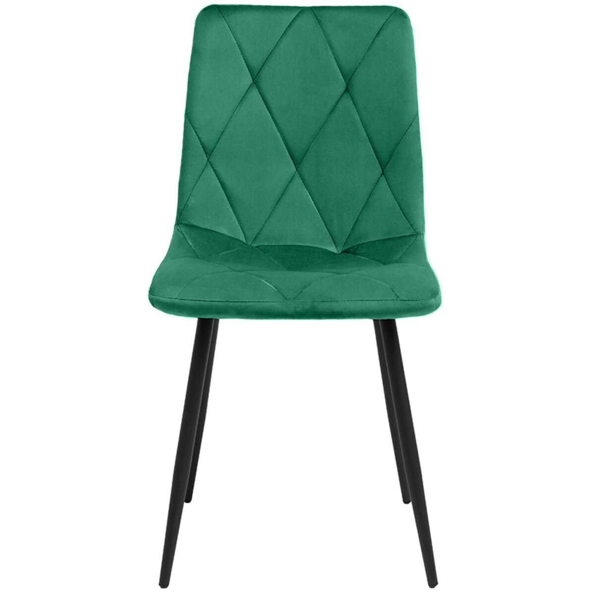 Krzesło tapicerowane welurowe pikowane zielone do salonu jadalni