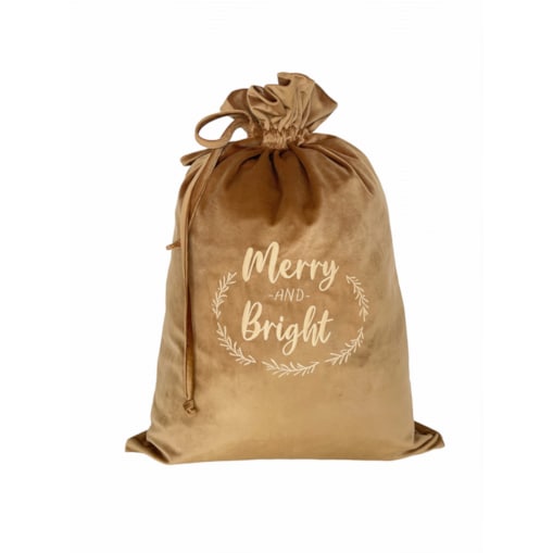 Christmas bag golden bronze - MERRY and BRIGHT