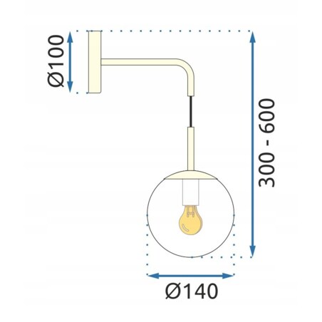 Lampa Ścienna Kinkiet Szklany Gold Glamour Gold