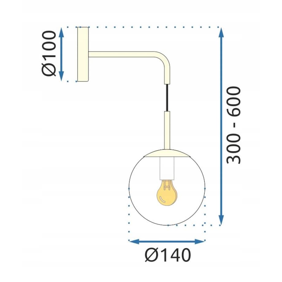 Lampa Ścienna Kinkiet Szklany Gold Glamour Gold