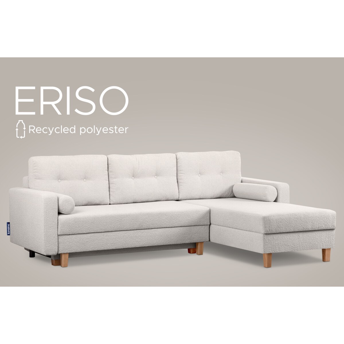 KONSIMO ERISO Narożnik biały owca, składany, prawy/lewy