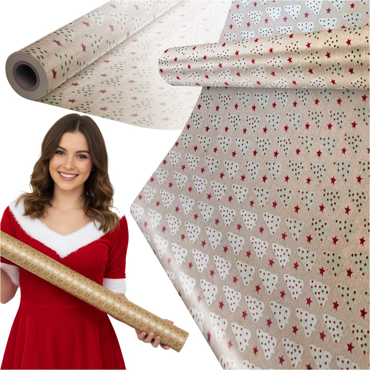 Papier Prezentowy Do Pakowania Prezentów 25 m MEGAROLKA Urodzinowy Do Paczek Ozdobny