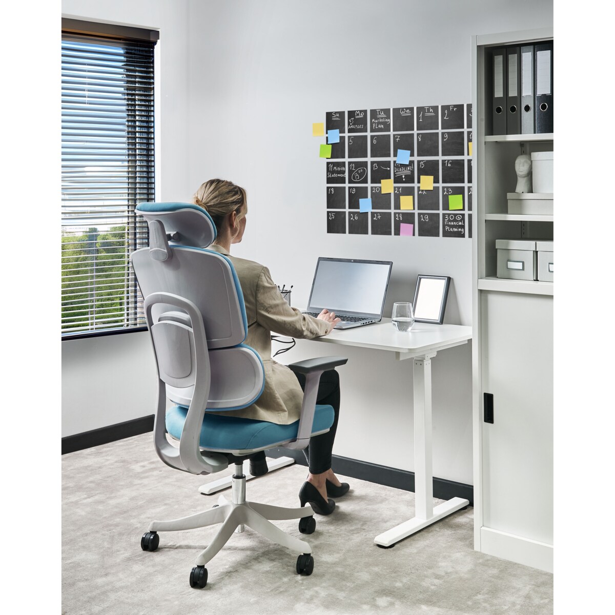 Fotel biurowy Obrotowy VISCOUNT Niebieski