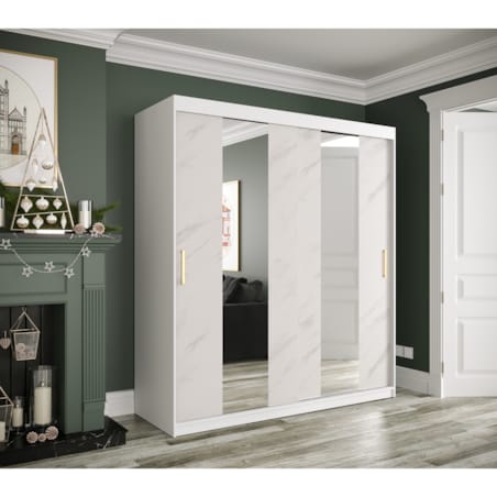 Szafa przesuwna Garderoba MARMUR POLE 180 gł. 62 biały