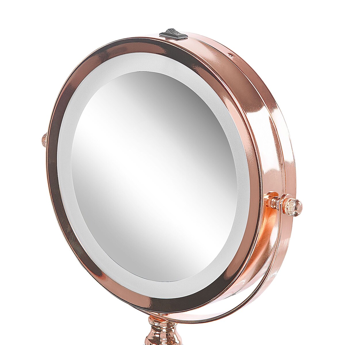 Lusterko kosmetyczne LED ø 18 cm różowe złoto CLAIRA