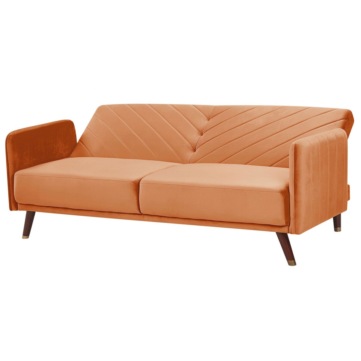 Sofa rozkładana SENJA Welur Pomarańczowy dla 3 osób