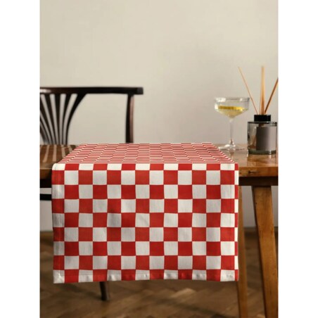 Bieżnik świąteczny - czerwona krata - 40x250