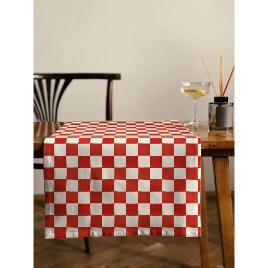 Bieżnik świąteczny - czerwona krata - 40x250