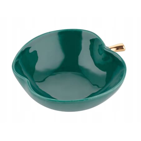 Talerz Dekoracyjny Jabłko Zielony Miska Ozdobna Glamour Ceramiczna 13cm
