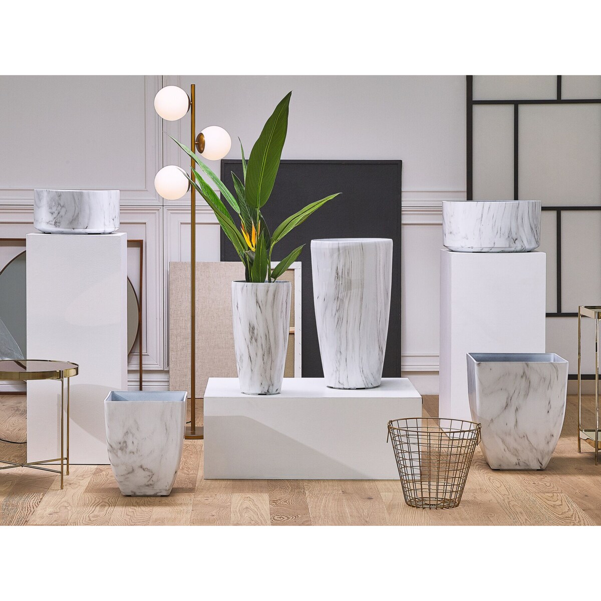 Doniczka 35 x 35 x 42 cm efekt marmuru MIRO