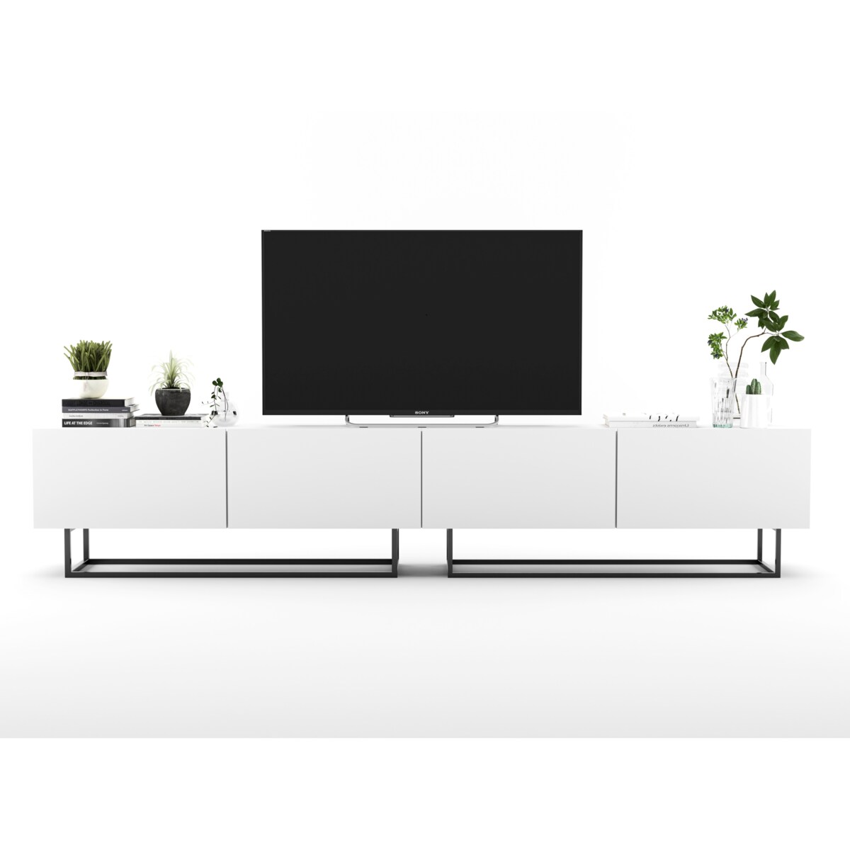 Szafka RTV Komoda Loft Industrialna Biały Mat 240 cm