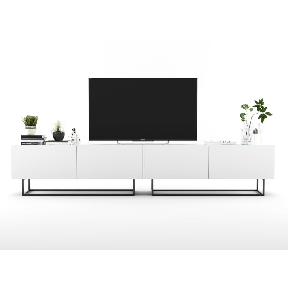 Szafka RTV Komoda Loft Industrialna Biały Mat 240 cm