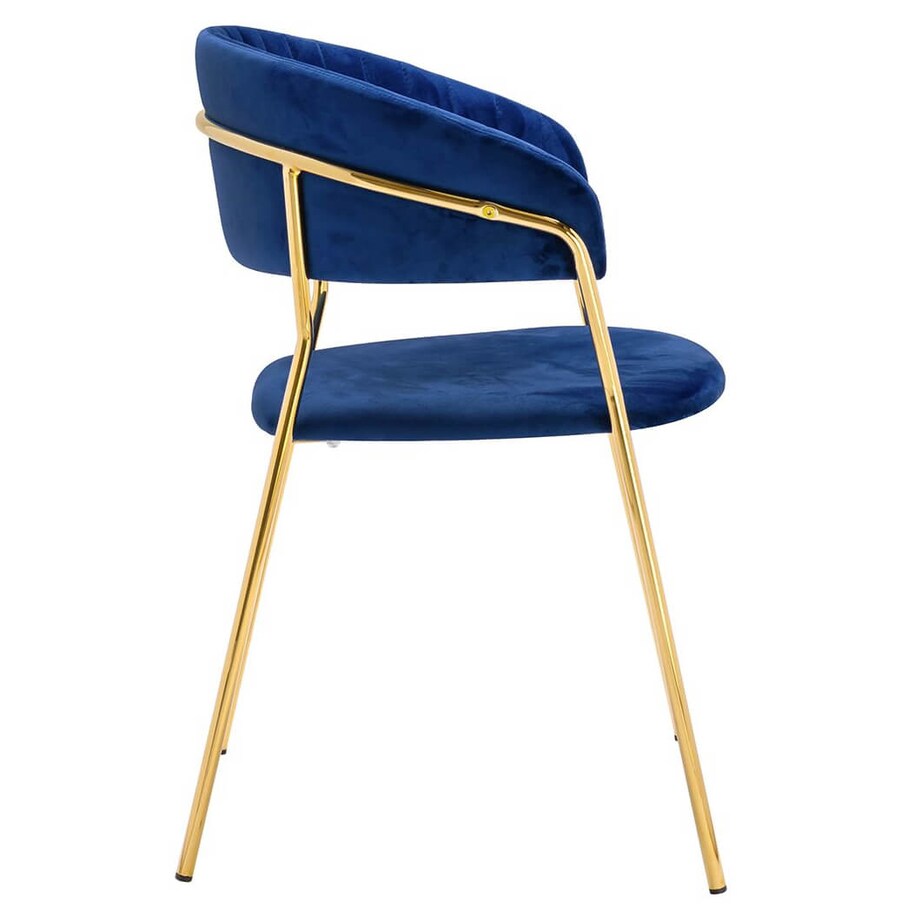 Welurowe krzesło Margo KH121100121.64 King Home pikowane ciemnoniebieskie