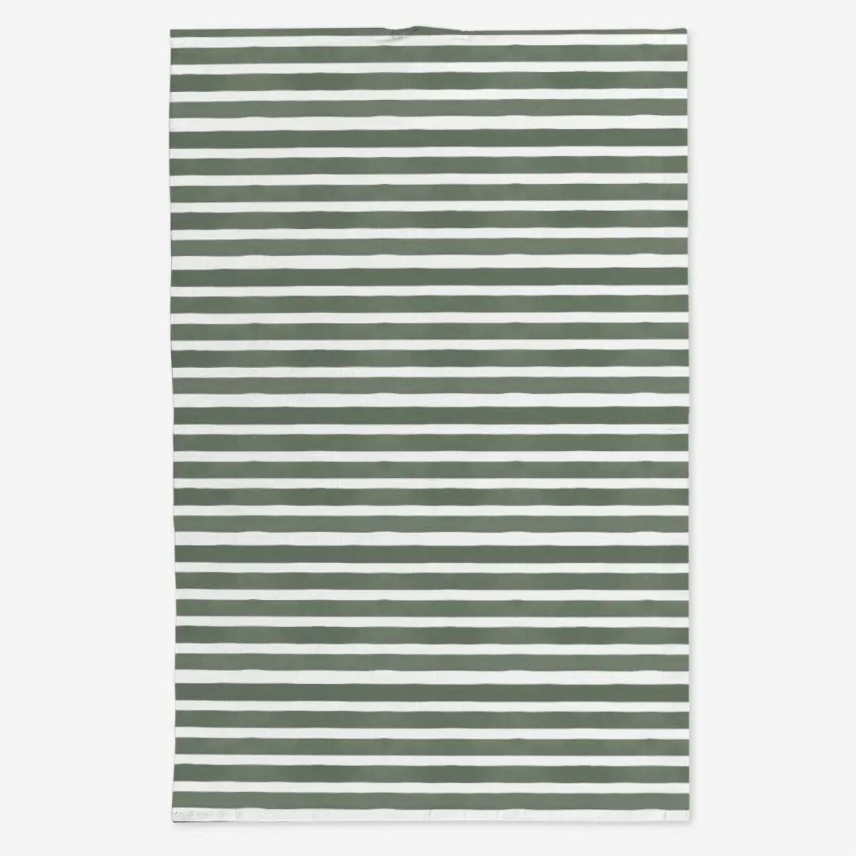 Lniany ręcznik kuchenny - ciemnozielone paski