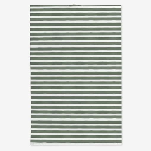 Lniany ręcznik kuchenny - ciemnozielone paski