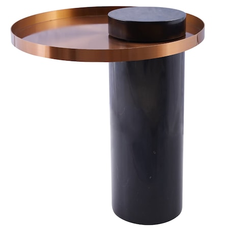 Marmurkowy stolik kawowy COLUMN DP-FA1 black copper Step marmur stal czarny miedziany, Step Into Design