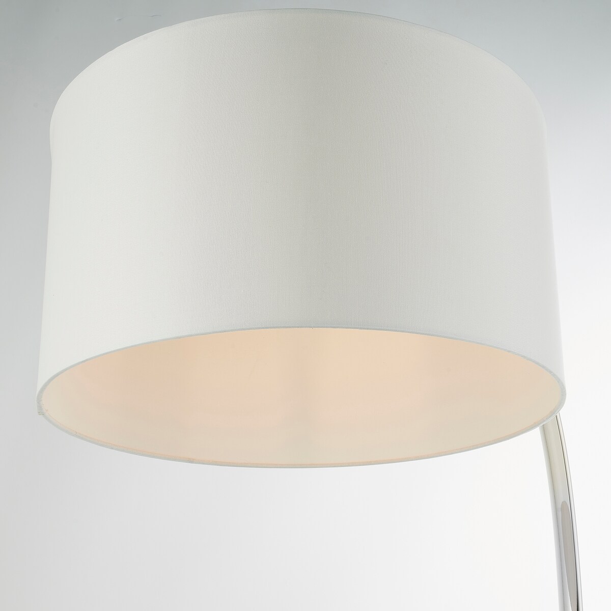 Lampa podłogowa Josephine 72388 Endon łukowa okrągły abażur biały nikiel