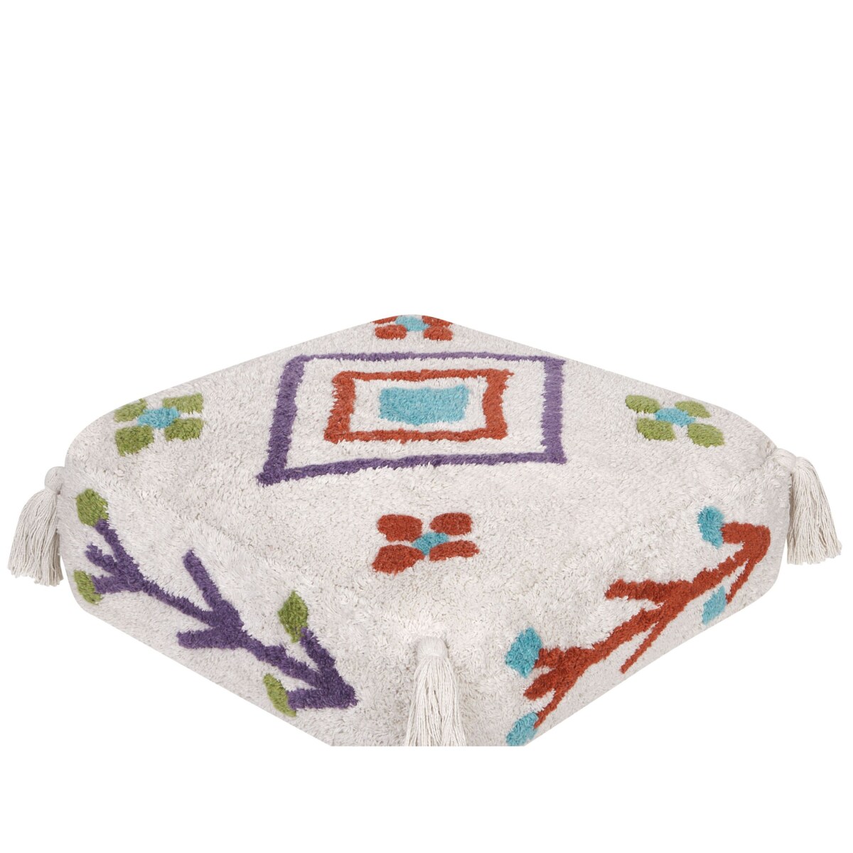 Poduszka podłogowa bawełniana 55 x 55 x 20 cm biała DIPLO