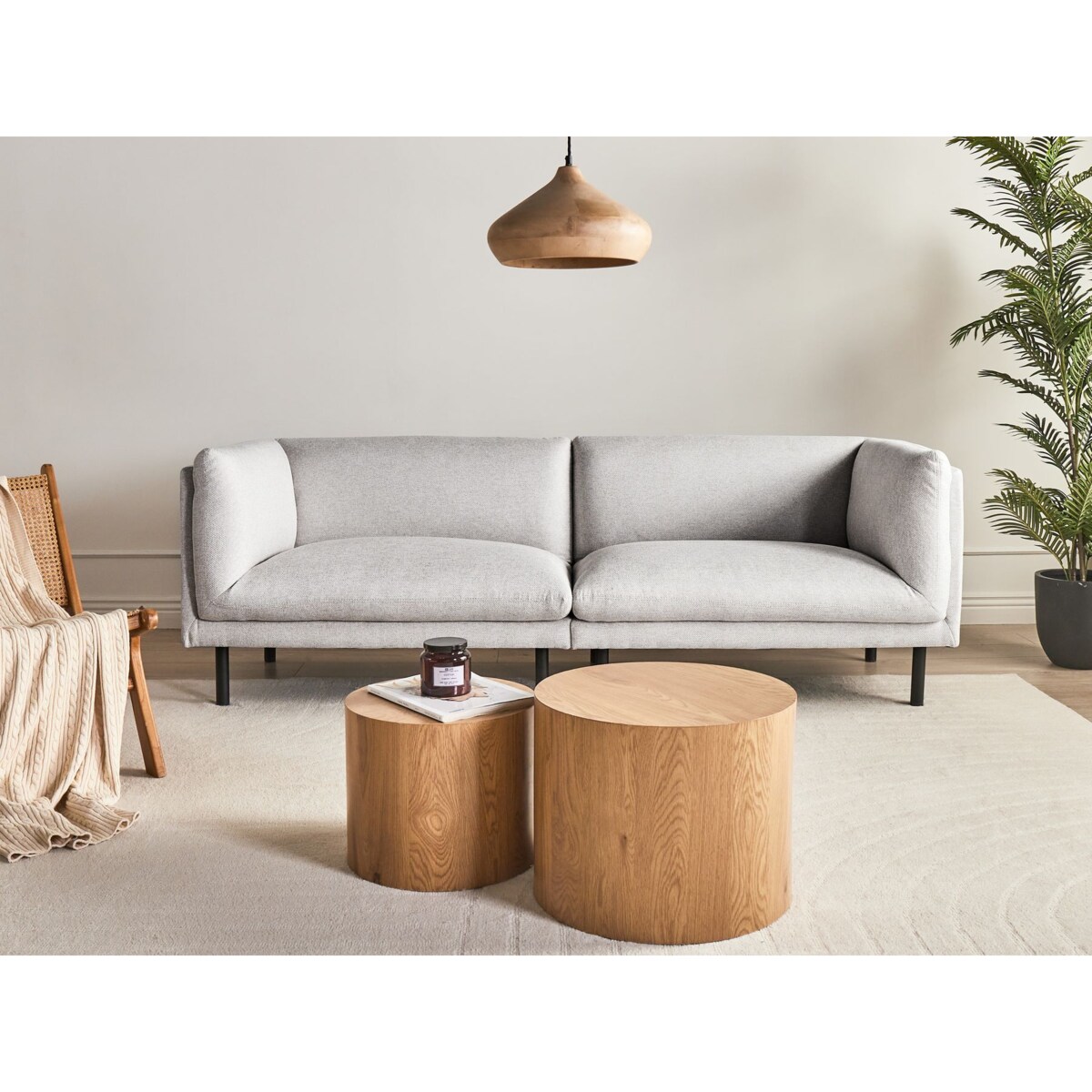 Sofa VORGOD Jasnoszary dla 3 osób