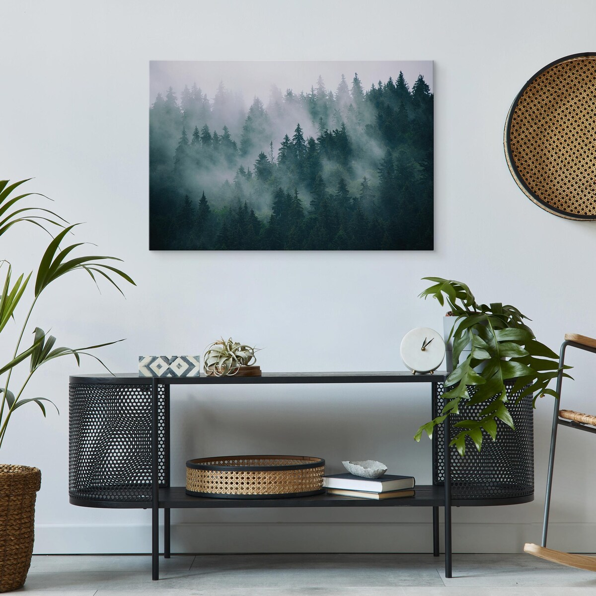 Obraz na Płótnie LAS WE MGLE 3D 120x80cm