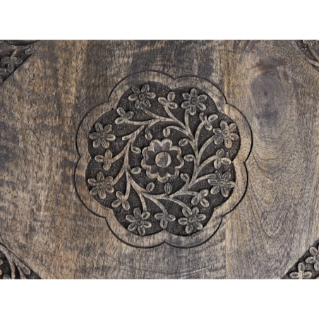 Stolik pomocniczy drewno mango ciemne WANDILO