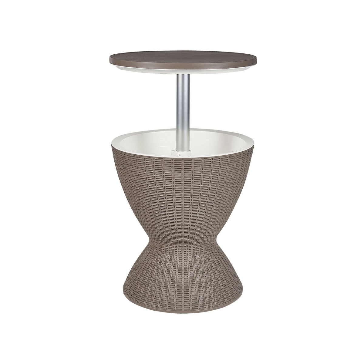 Okrągły stolik/ barek ogrodowy z funkcją chłodzenia 48 cm beżowoszary AISA