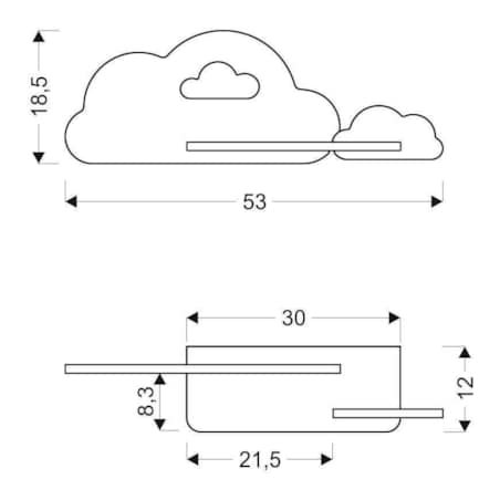 Dekoracyjna LAMPA ścienna CLOUD 21-76717 Candellux dziecięca OPRAWA chmurki LED 5W 4000K kinkiet z półką biały różowy