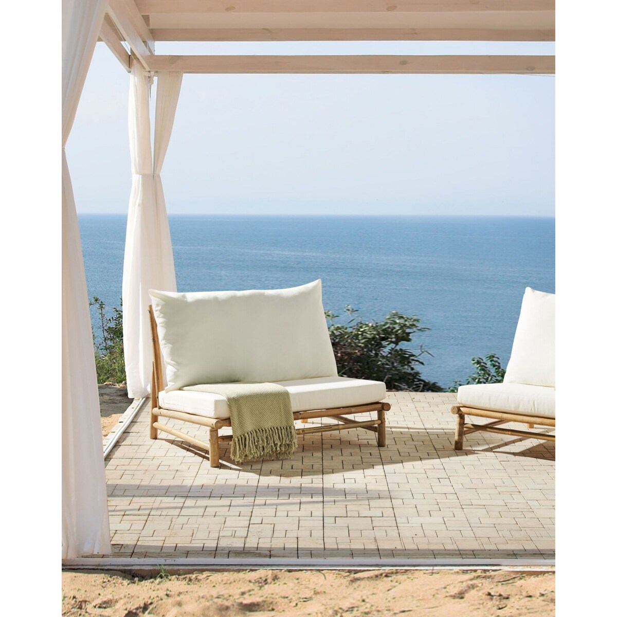 Krzesło ogrodowe Zestaw 2 Drewno Złamana biel TODI