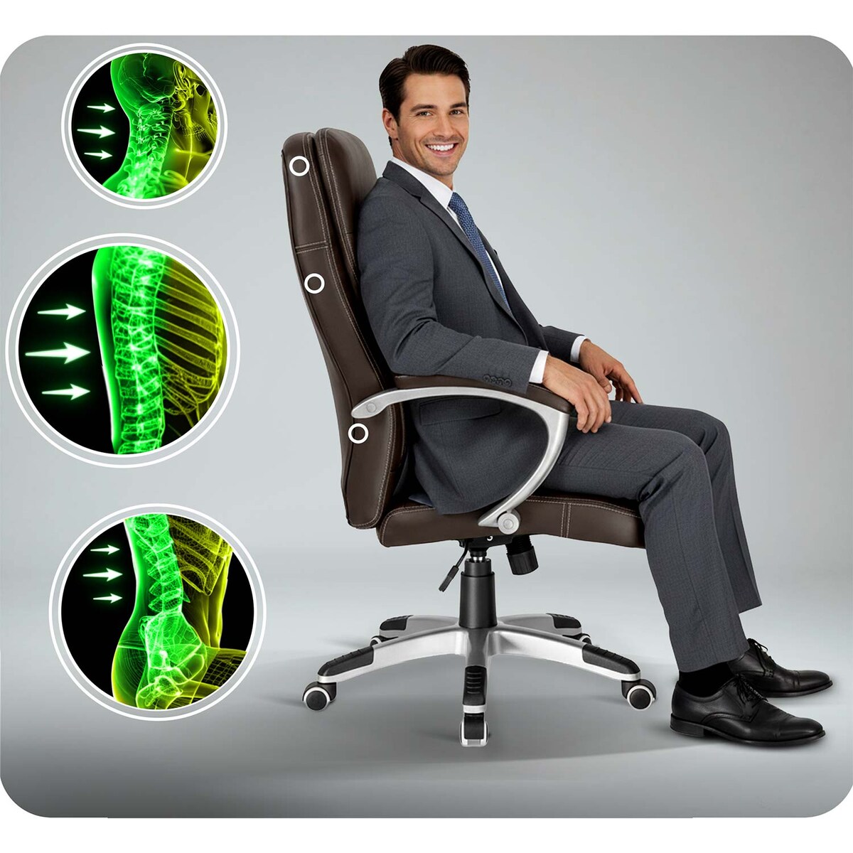 Fotel biurowy Sofotel 322 ciemny brąz - dark brown