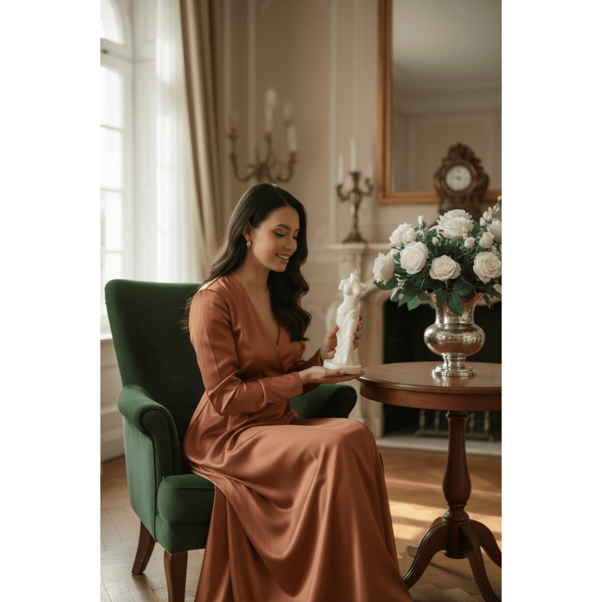 Świeca sojowa Venus – artystyczna rzeźba z naturalnego wosku, idealna jako elegancki prezent dla kobiety