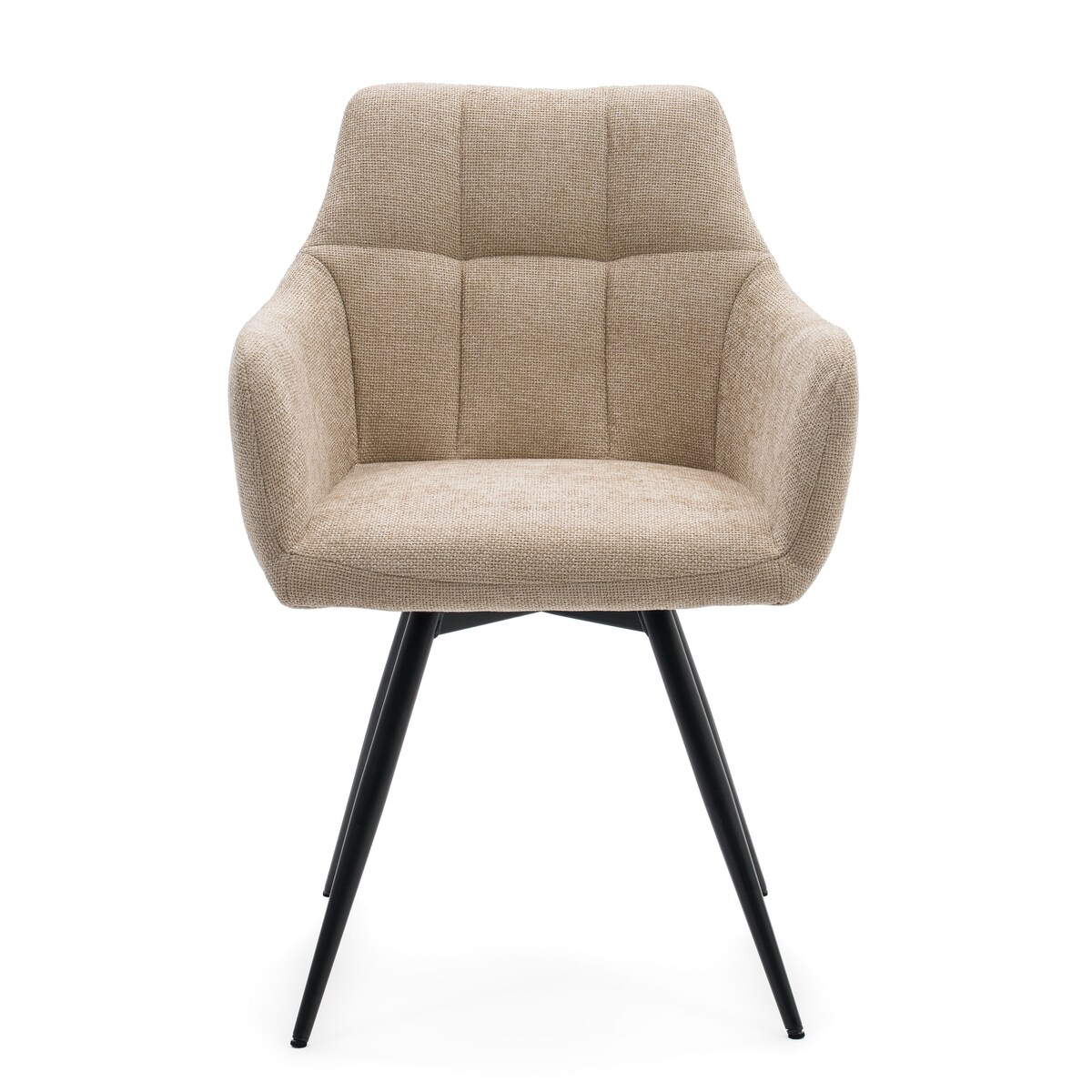 Krzesło tapicerowane obrotowe szenilowe do salonu LUGANO jasnobeżowe