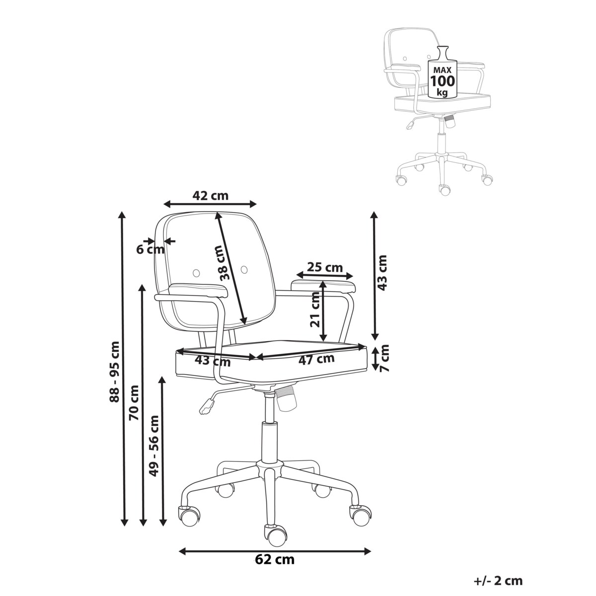 Krzesło obrotowe PAWNEE Welur Jasnobeżowy