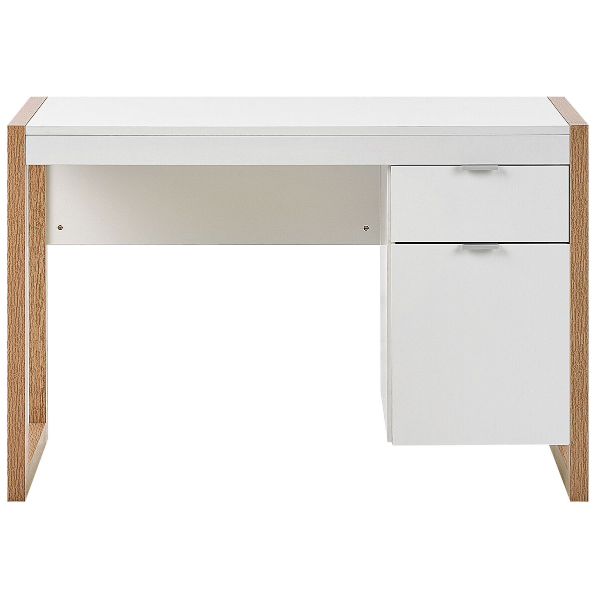 Biurko JOHNSON Brązowy/ biały 112 cm 50 cm ze schowkiem