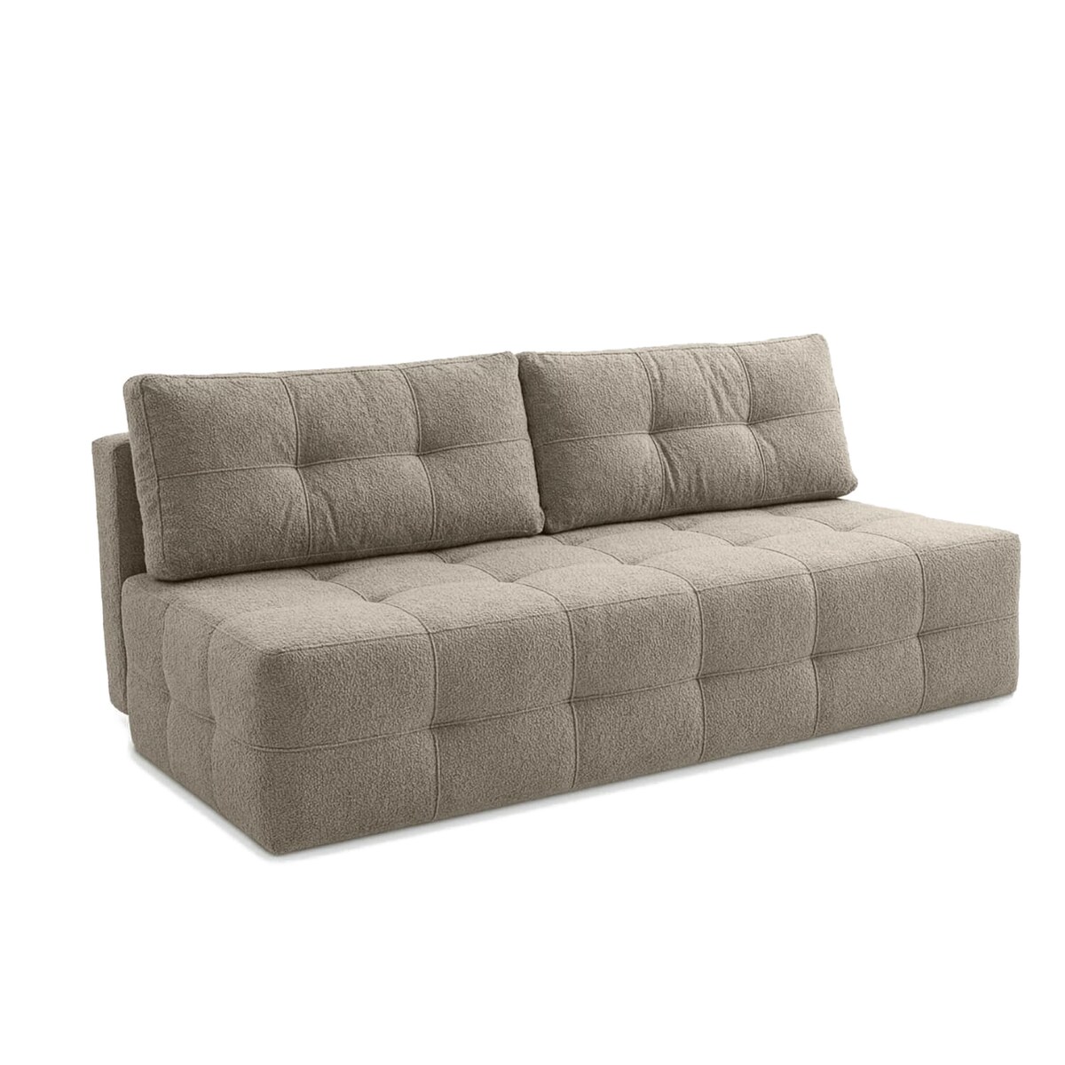 Sofa 2-osobowa rozkładana z funkcją spania do salonu beżowa MORANA