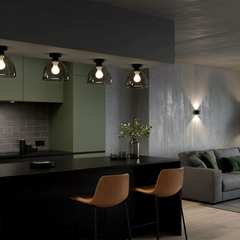 Lampa Sufitowa App1303-1C Czarny, Metal