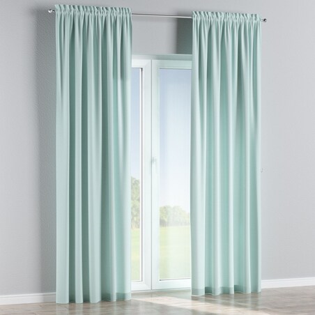 Zasłona na kanale z grzywką 1 szt. 130x260 pastelowy błękit