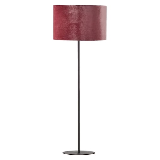 Podłogowa lampa salonowa Tercino 5273 TK Lighting tkaninowy klosz różowa