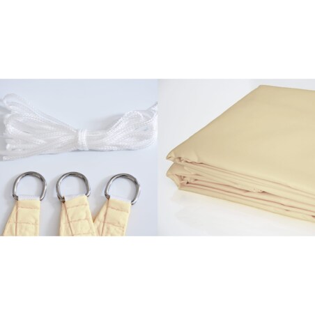 Żagiel Przeciwsłoneczny Ogrodowy Wodoodporny 3X5 M Ciemny Beżowy Zacieniacz