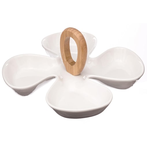Półmisek na przekąski dzielony Kwiatek, porcelana