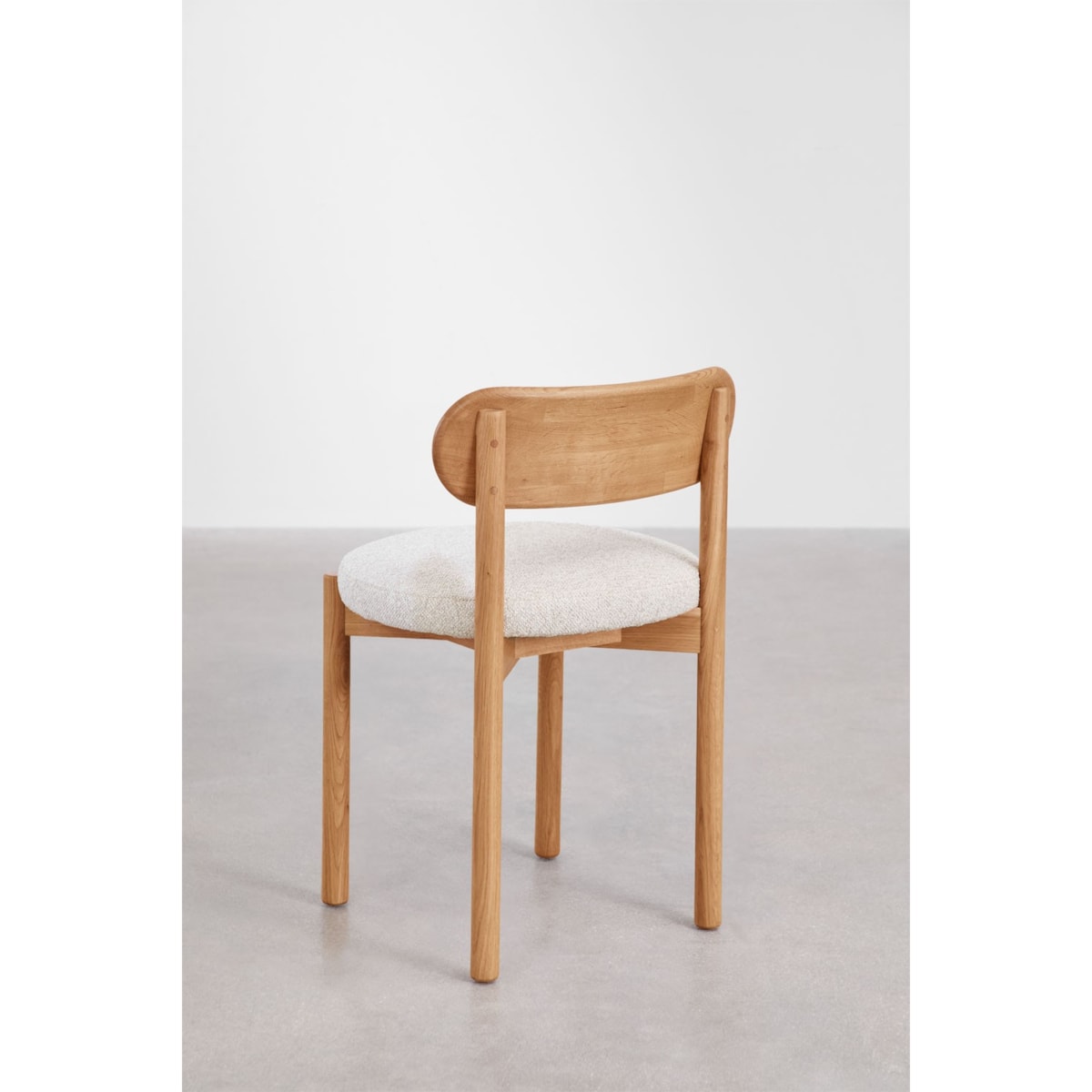 Krzesło do jadalni dębowe, naturalne, bouclé Bianca