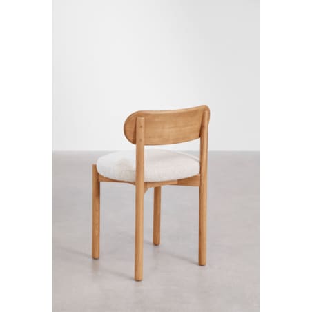 Krzesło do jadalni dębowe, naturalne, bouclé Bianca