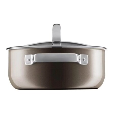 Niski garnek z pokrywką kolor mosiądzu Fusiontec Mineral, 20 cm, WMF