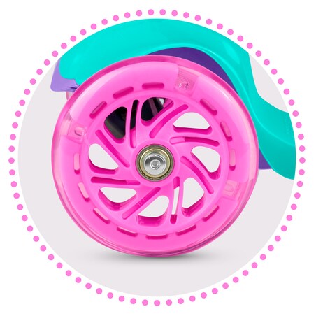 Hulajnoga trójkołowa składana dla dzieci Ricokids Loco turkusowo-różowa