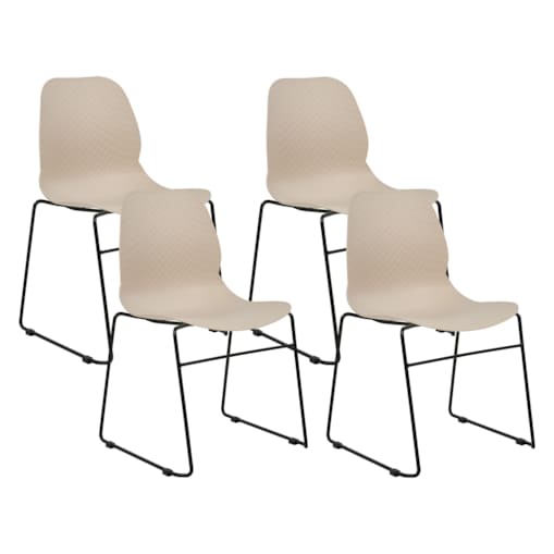Zestaw 4 krzeseł do jadalni beżowy PANORA
